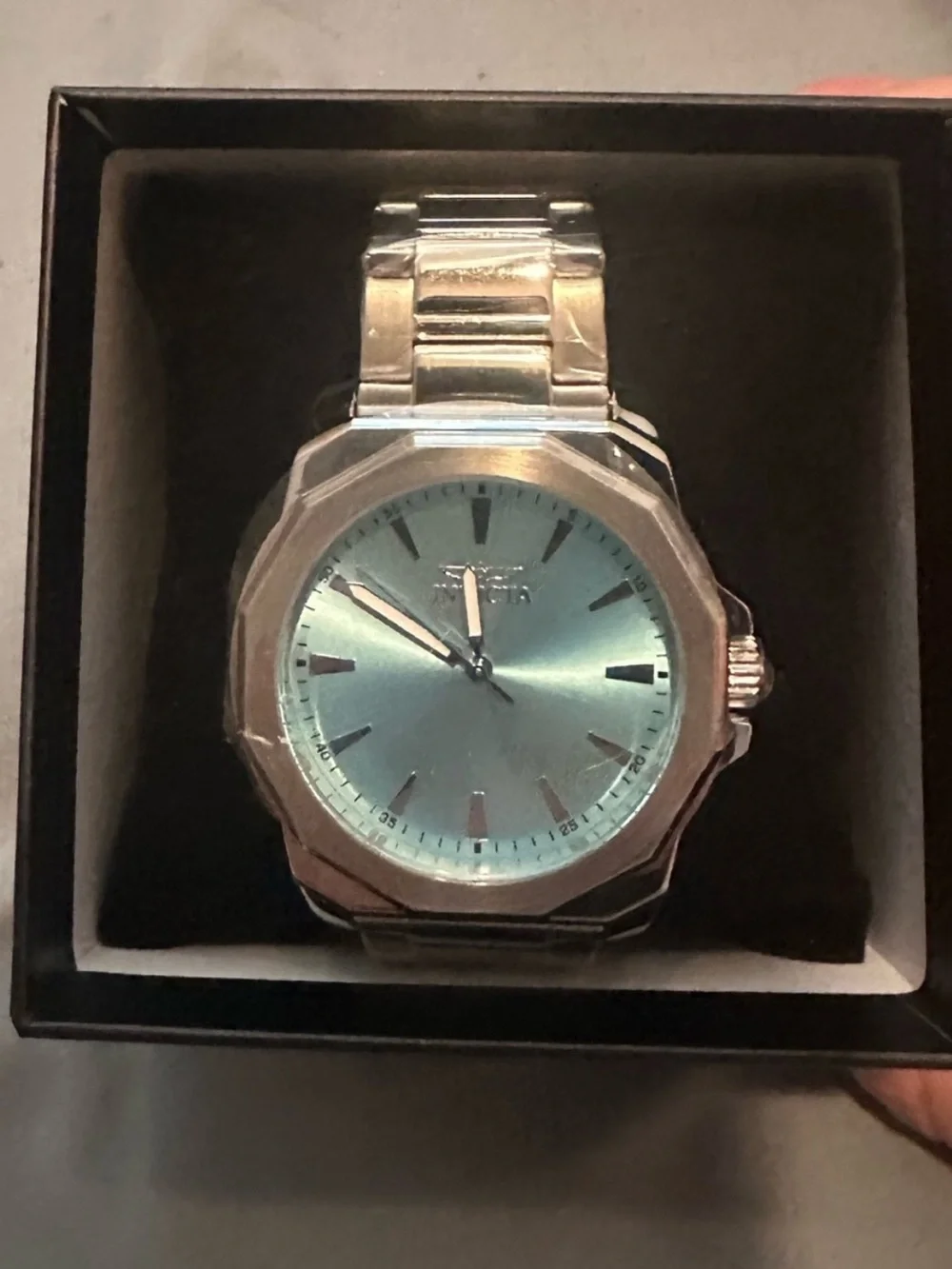 Invicta Speedway NWT Men's 48912 Light Turquoise Blue Stainless Steel Watch Box